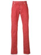 Maison Margiela Straight-leg Jeans, Men's, Size: 36, Red, Cotton