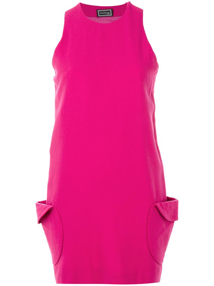 Versace Vintage Bucket Pockets Mini Dress - Pink & Purple