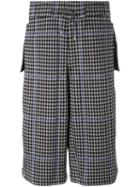 Oamc - Houndstooth Shorts - Men - Cotton/polyester/cupro - M, Grey, Cotton/polyester/cupro