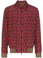Fendi Ff Print Zip-up Shirt Jacket - Red