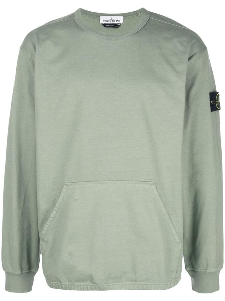 Stone Island Side Logo Patch Sweatshirt - Green
