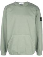 Stone Island Side Logo Patch Sweatshirt - Green