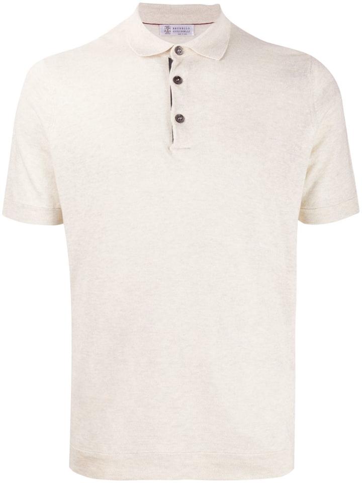 Brunello Cucinelli Short Sleeved Polo Shirt - Neutrals