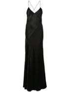 Michelle Mason Slit-detail Bias Gown - Black