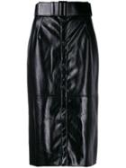 Msgm Button Pencil Skirt - Black