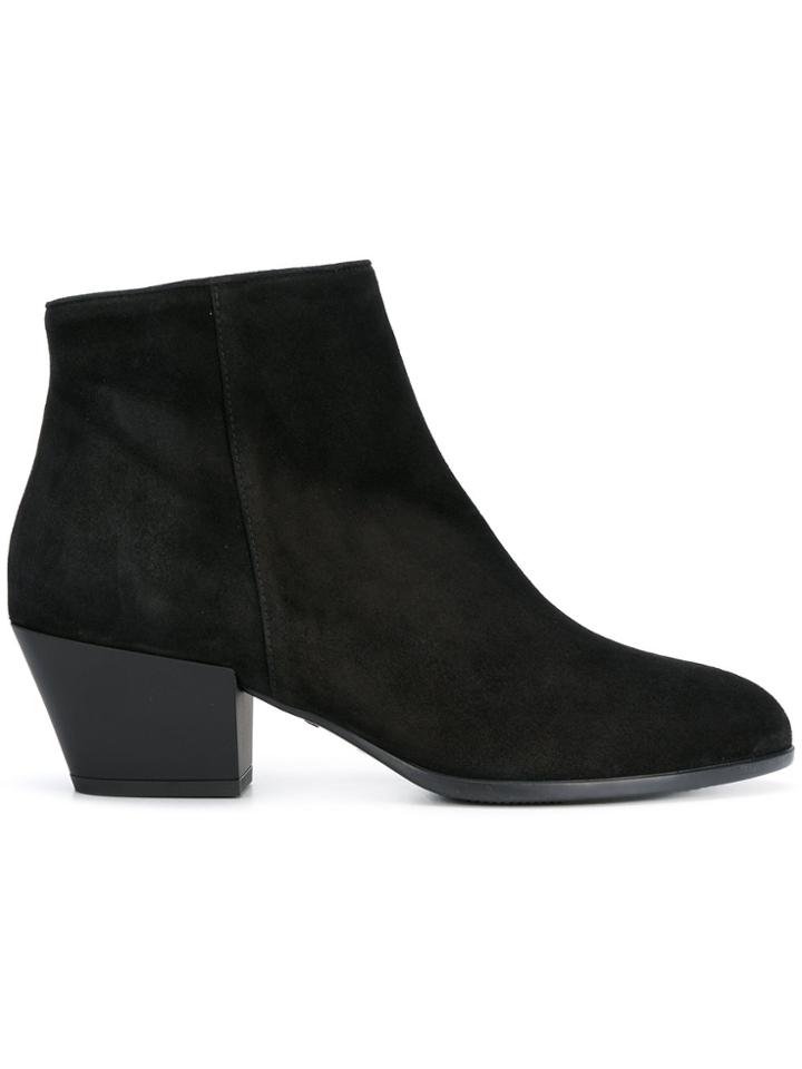 Hogan Block Heel Ankle Boots - Black
