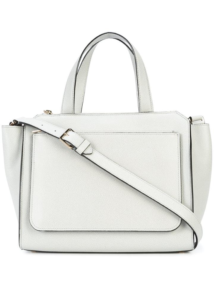 Valextra Zipped Shoulder Bag - Grey