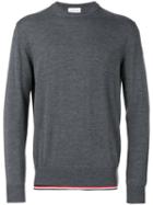 Moncler - Tri-tone Trim Knitted Jumper - Men - Virgin Wool - M, Grey, Virgin Wool