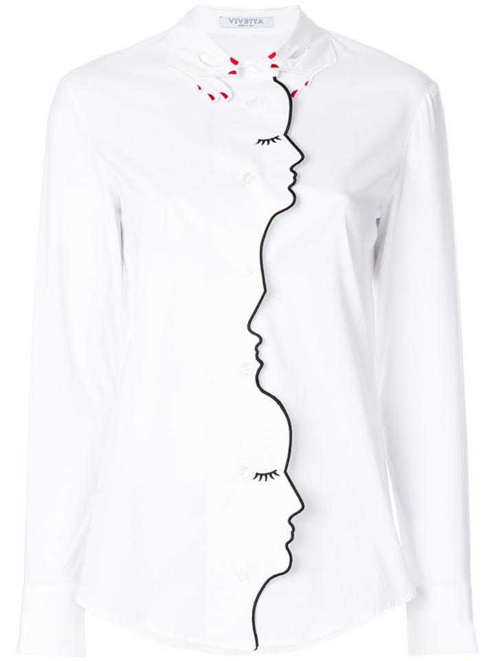 Vivetta Long Sleeved Faces Shirt - White