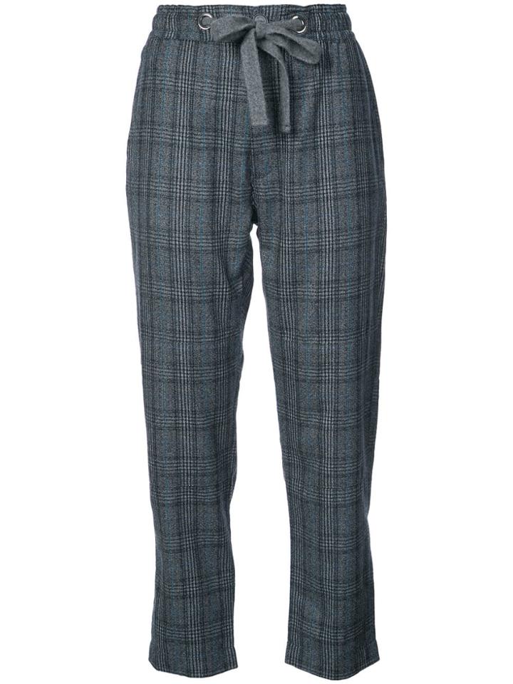 Eleventy Cropped Check Trousers - Grey