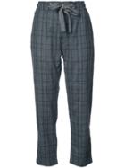 Eleventy Cropped Check Trousers - Grey