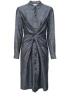 Kimora Lee Simmons Pinstripe Shirt Dress - Blue