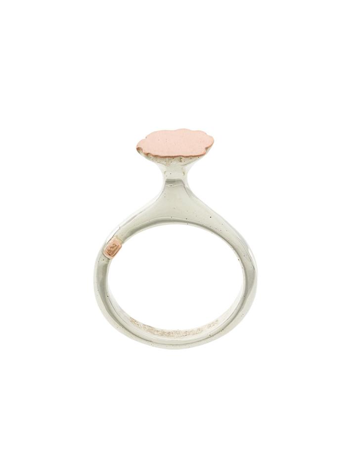 Rosa Maria Contrast Signet Ring - Metallic