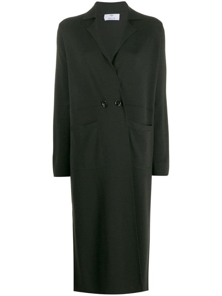 Allude Long Cardi-coat - Green