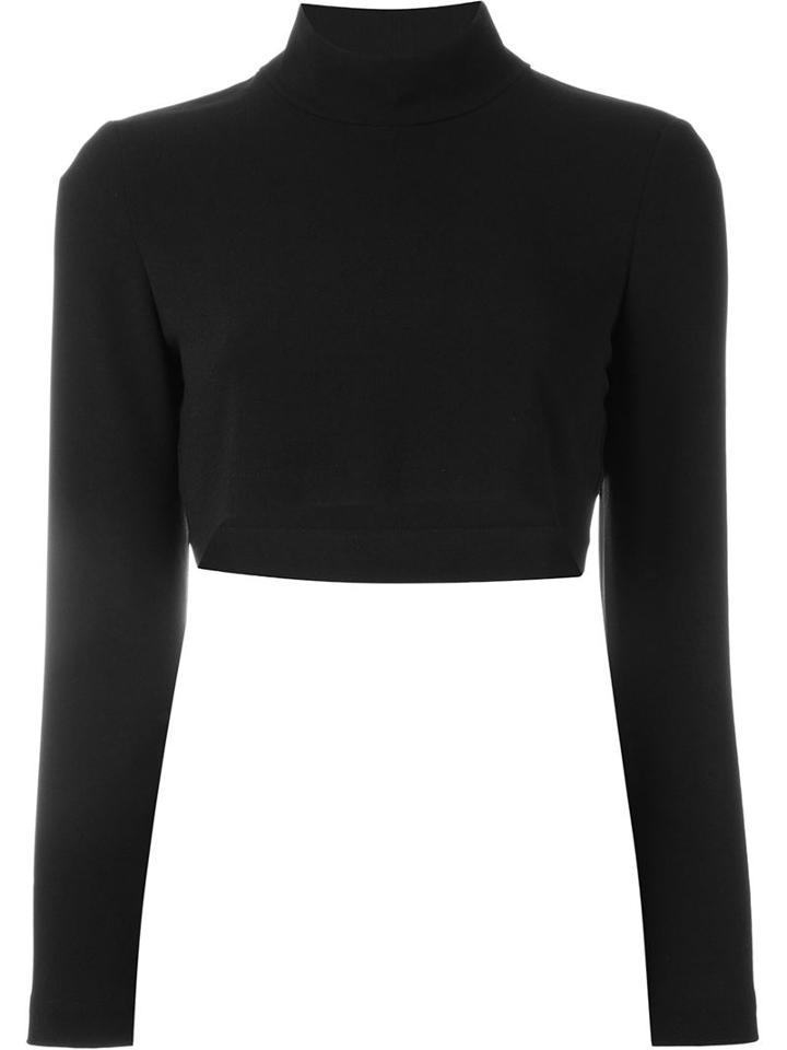 Martine Jarlgaard - Cropped Roll Neck Jumper - Women - Silk/acrylic/polyester/wool - 10, Black, Silk/acrylic/polyester/wool