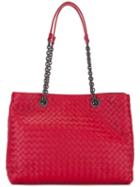 Bottega Veneta Intrecciato Tote Bag, Women's, Red, Lamb Skin