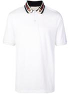 Gucci Cotton Polo With Web And Feline Head - White