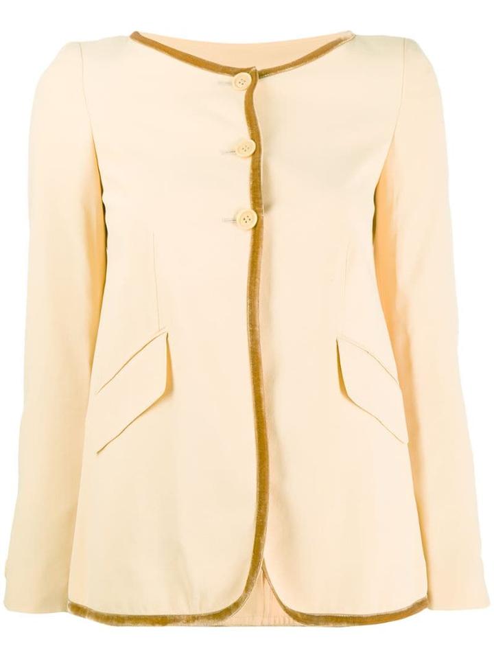 Romeo Gigli Pre-owned 1990's Contrast Trimming Collarless Jacket -