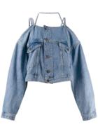Ottolinger Off-the-shoulder Denim Jacket - Blue