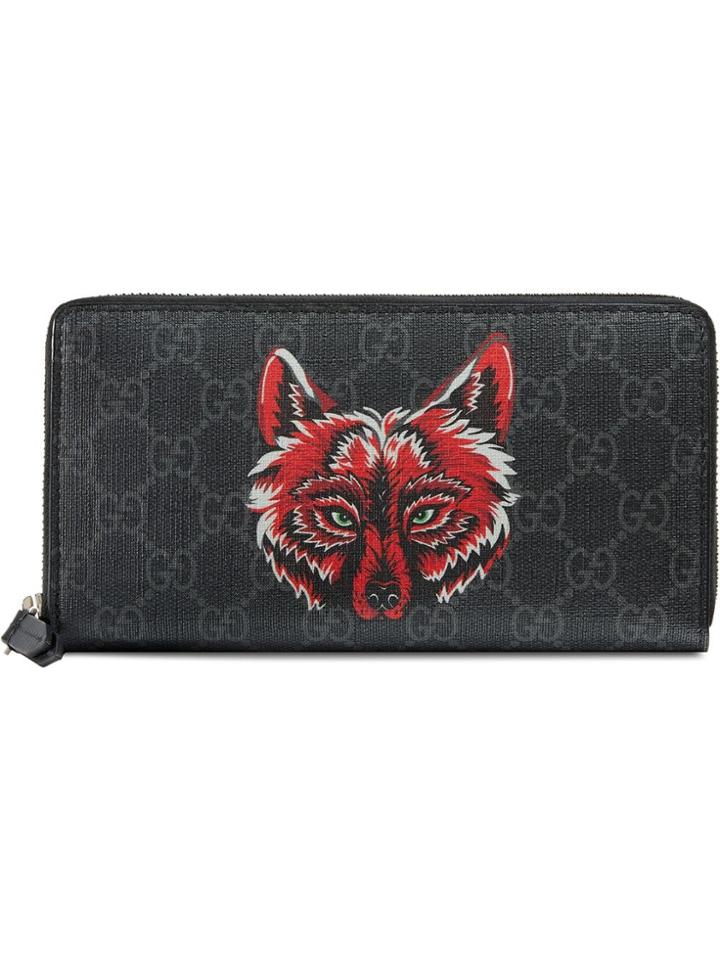 Gucci Fox Print Wallet - Black