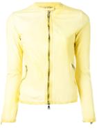 Giorgio Brato Zip Front Jacket, Women's, Size: 44, Yellow/orange, Cotton/leather/nylon