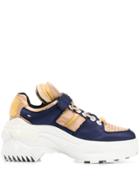 Maison Margiela Navy And Pink Sneakers - Blue