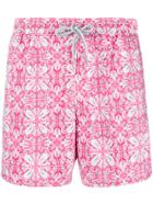 Capricode Printed Swim Shorts - Pink & Purple