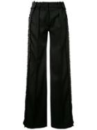 Mugler Wide-leg Straight Trousers - Black