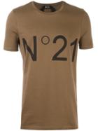 No21 Logo Print T-shirt, Men's, Size: Small, Green, Cotton