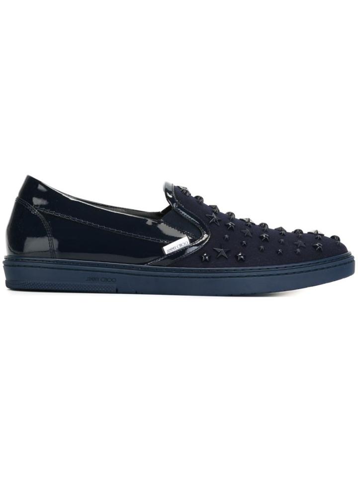Jimmy Choo Grove Sneakers, Men's, Size: 41.5, Blue, Rubber/leather/patent Leather/cotton