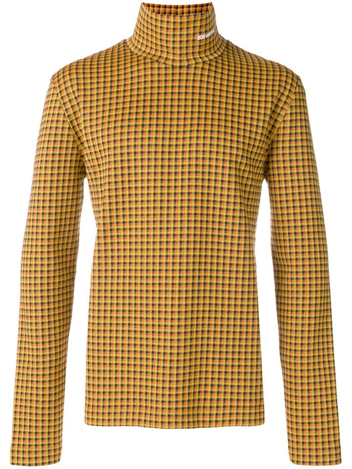 Calvin Klein 205w39nyc Checked Rollneck Jumper - Yellow & Orange