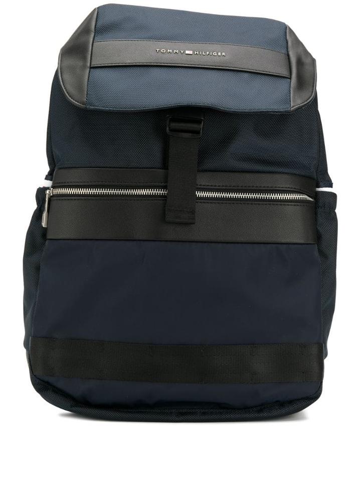 Tommy Hilfiger Textile Flap Backpack - Blue