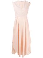 Stella Mccartney Curved-hem Midi Dress - Pink