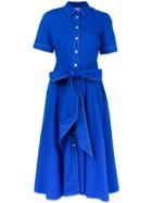 P.a.r.o.s.h. Short-sleeve Flared Dress - Blue