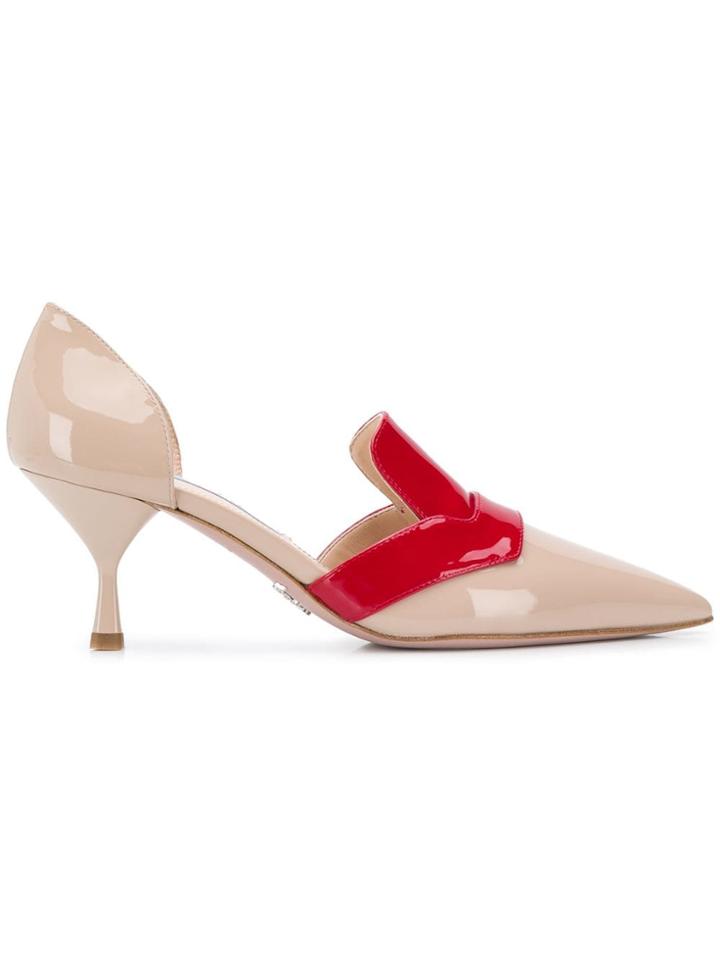 Prada Pointy Toe Slingback Pumps - Neutrals