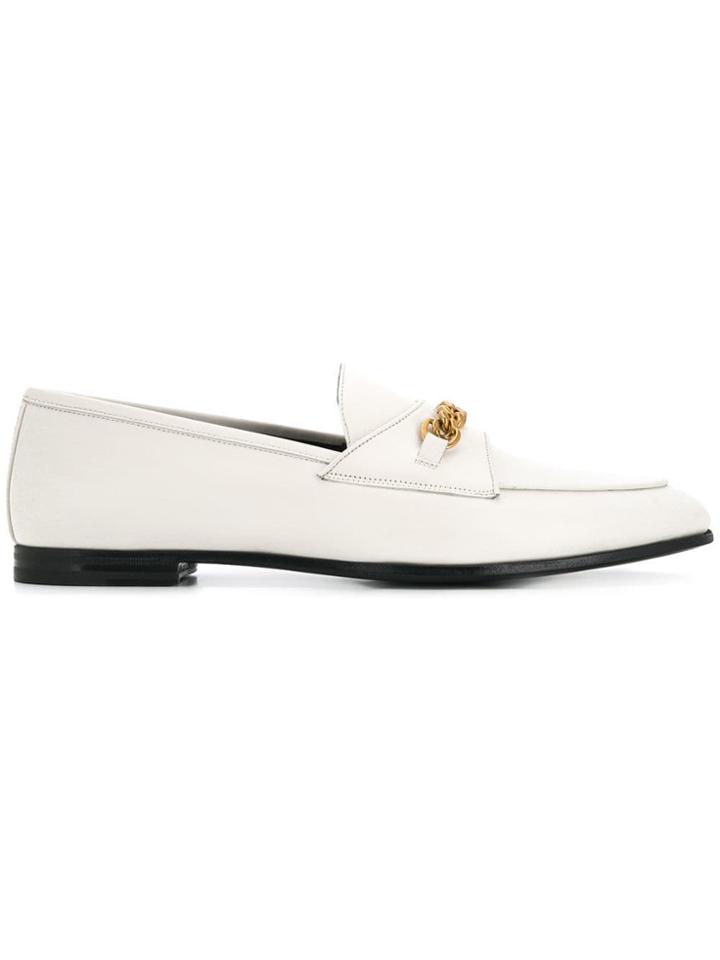 Tom Ford Chain Trim Loafers - White
