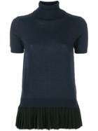 P.a.r.o.s.h. Pleated Hem Knitted Blouse - Blue