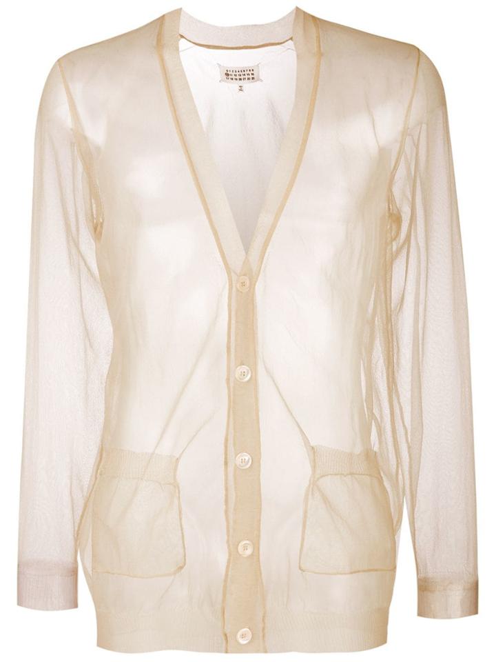 Maison Margiela Sheer V-neck Cardigan - Neutrals