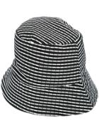 N Duo Striped Panama Hat - Black