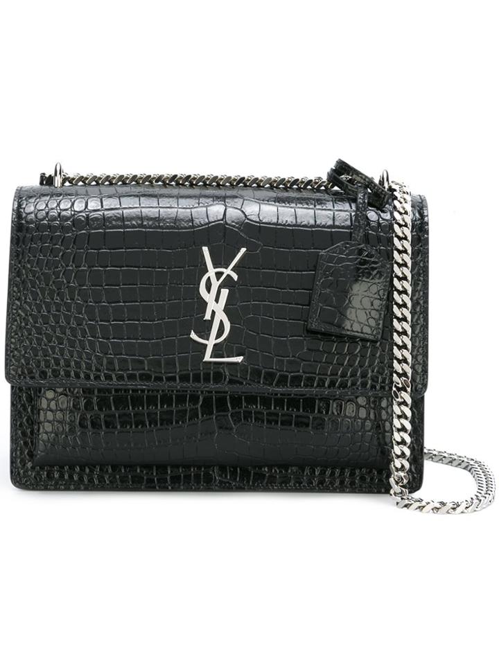 Saint Laurent Sunset Monogram Chain Wallet - Black