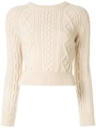 Chanel Pre-owned 1996 Cable-knit Jumper - Neutrals