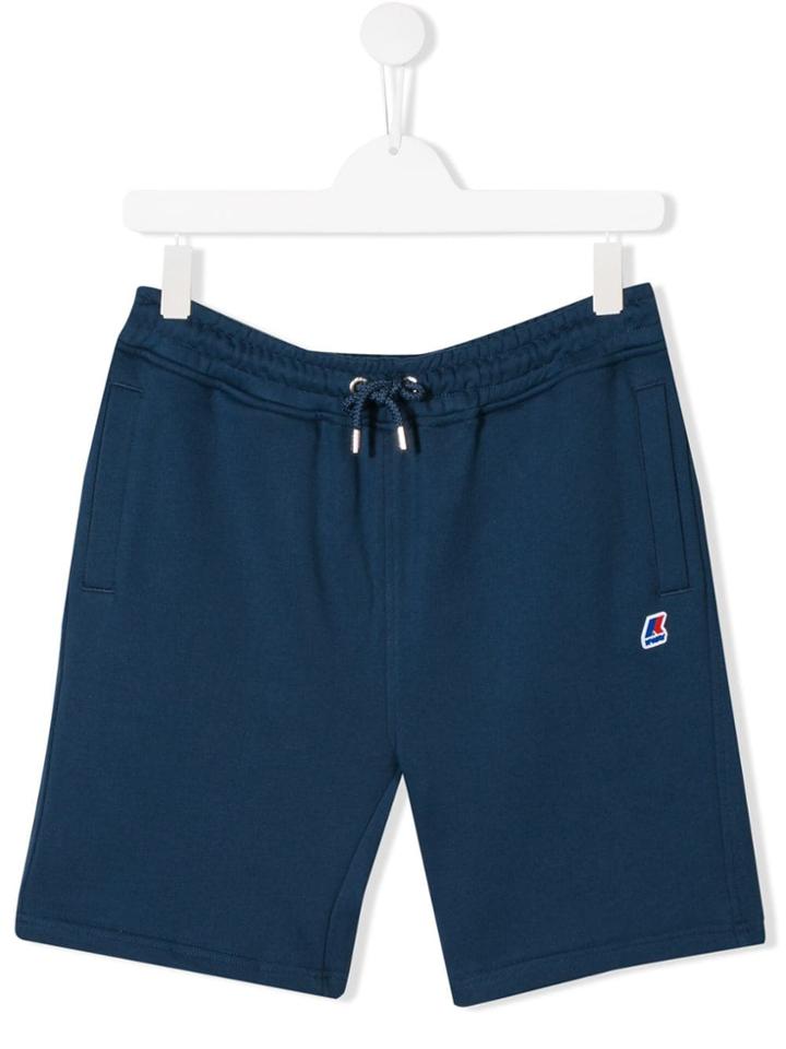K Way Kids Printed Logo Shorts - Blue