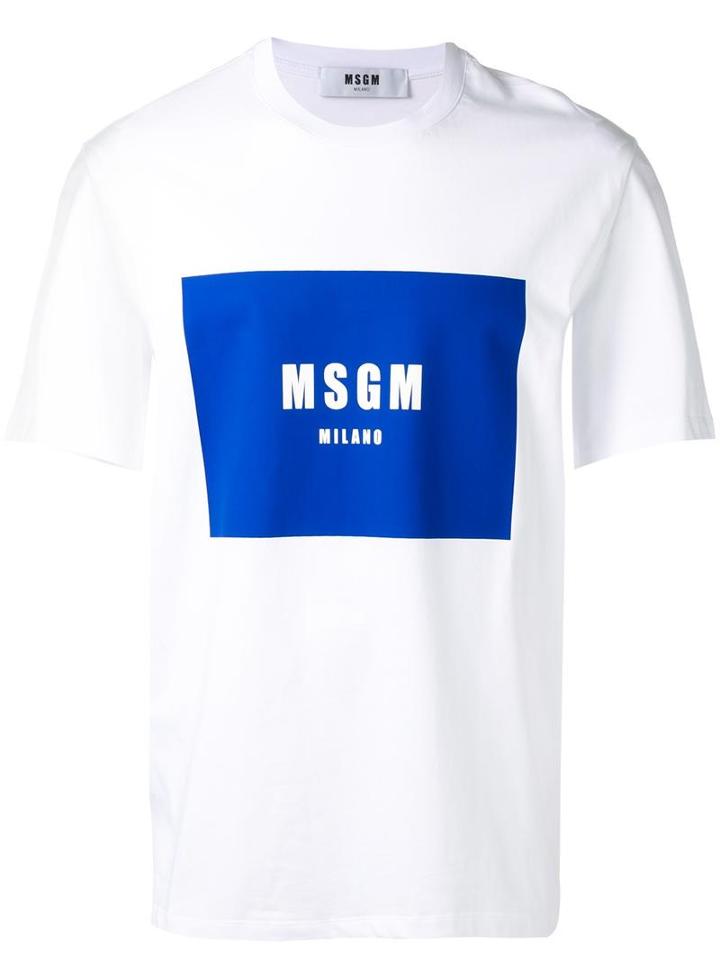 Msgm - Logo Print T-shirt - Men - Cotton - Xs, White, Cotton