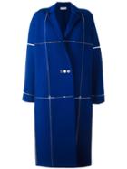 Courrèges Oversized Long Coat, Women's, Size: 40, Blue, Merino/polyamide/spandex/elastane