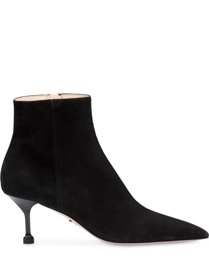 Prada Suede Booties - Black