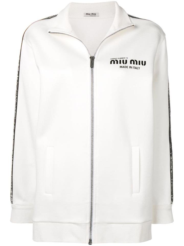 Miu Miu Full-zipped Jacket - White