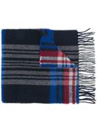 Woolrich Checked Scarf - Blue