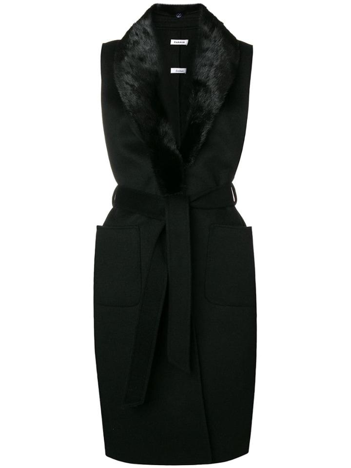 P.a.r.o.s.h. Lover Sleeveless Coat - Black