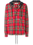 Off-white Plaid Hooded Jacket - Red