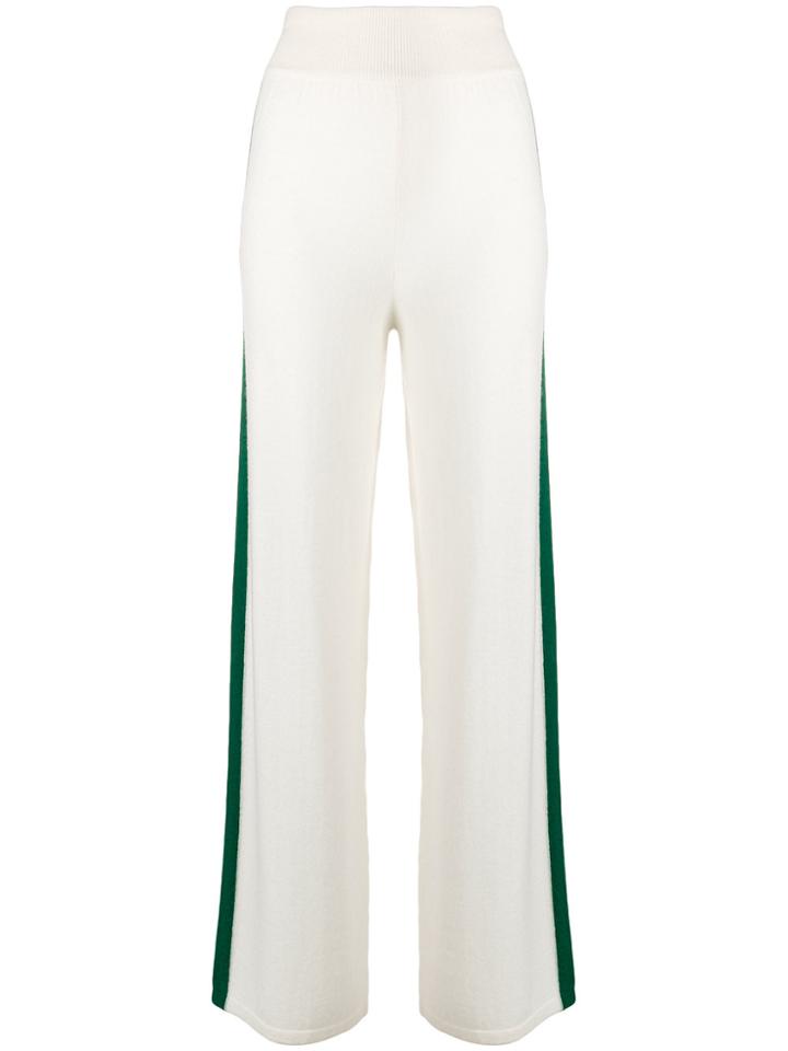 Cashmere In Love Cashmere Blend Side Stripe Track Pants - White